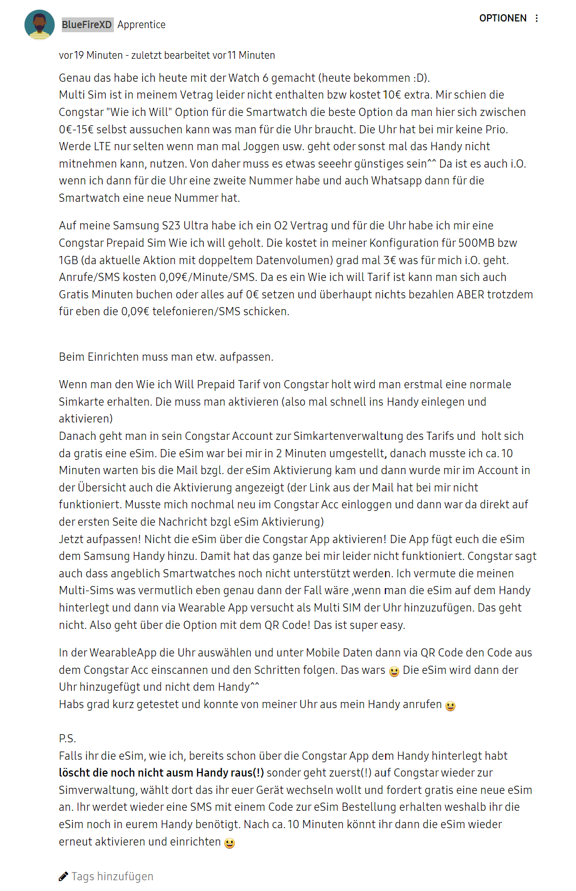 Galaxy Watch 4 5 6 Mit Congstar ESim Wie Ich Will Nutzen 